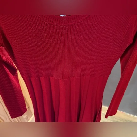 Dana Buchman Fit & Flare Sweater Dress - Christmas Red - Size XL - Picture 5 of 6